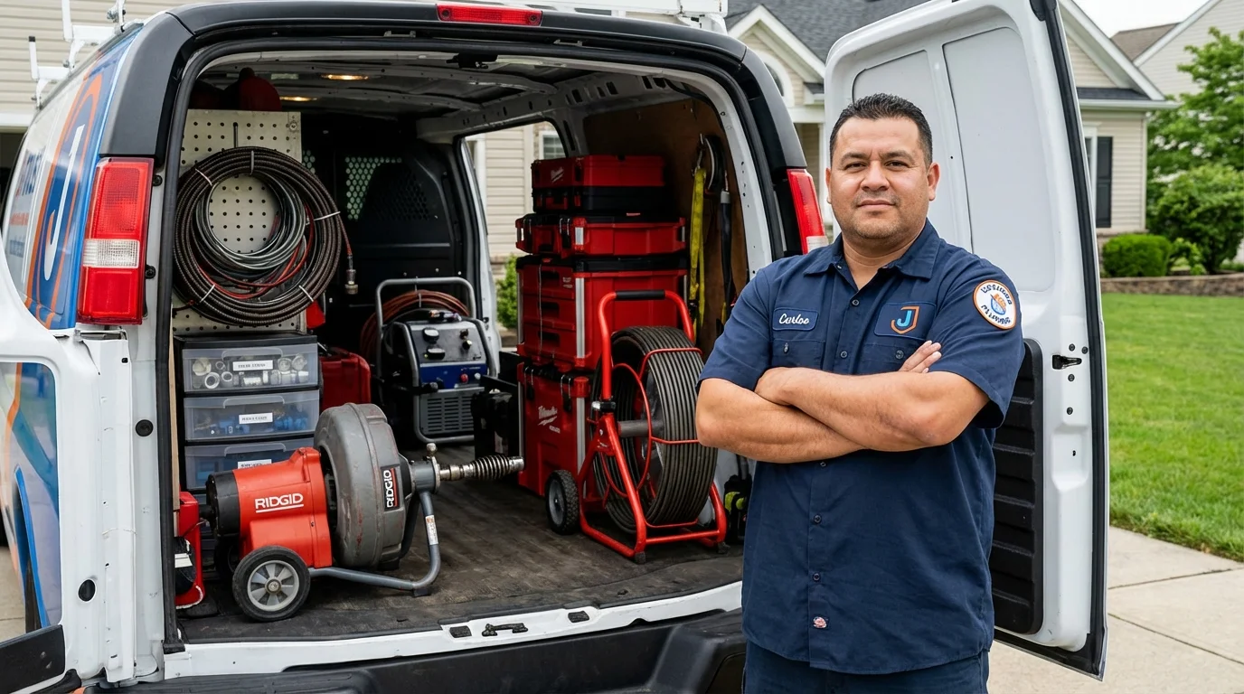 Professional drain cleaning equipment and Johns Plumbing LLC plumber in Mobridge