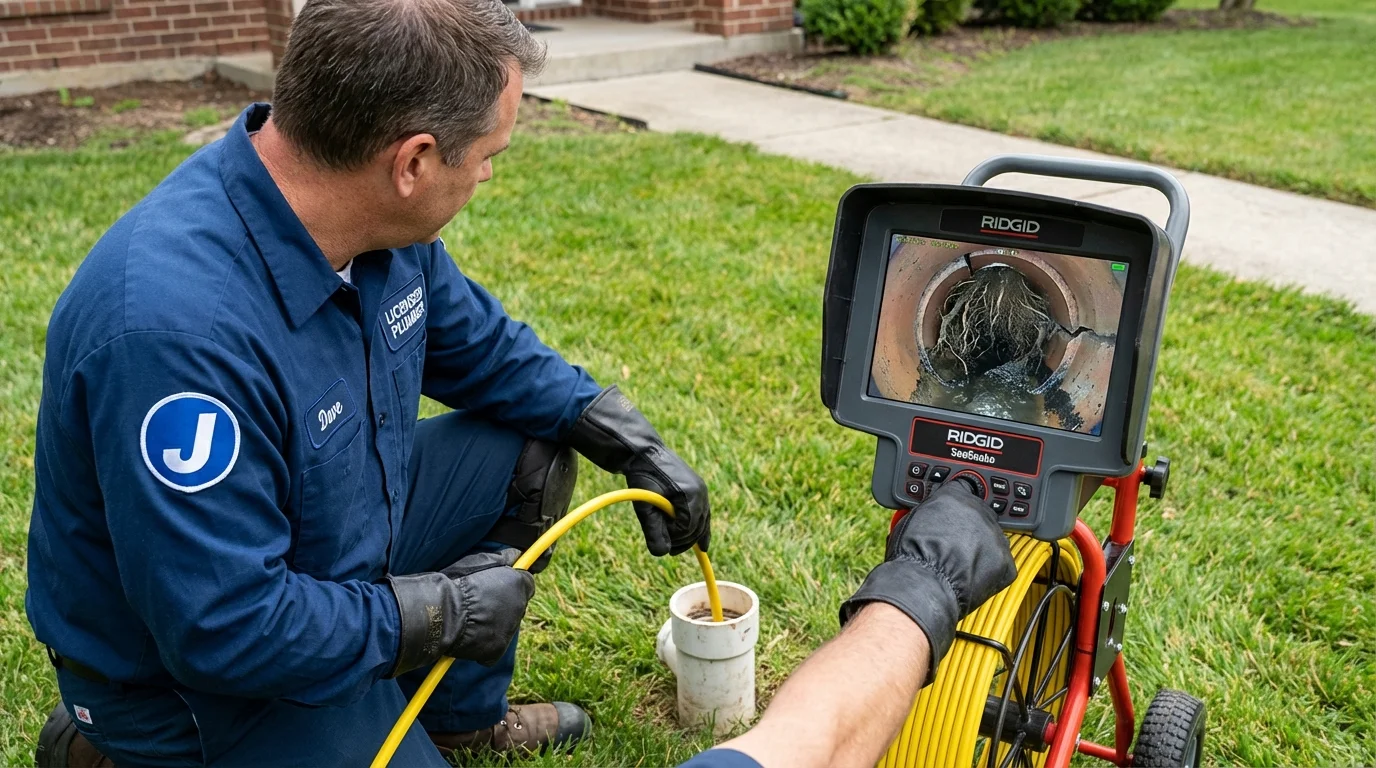 Sewer camera inspection being performed by Johns Plumbing LLC in Mobridge