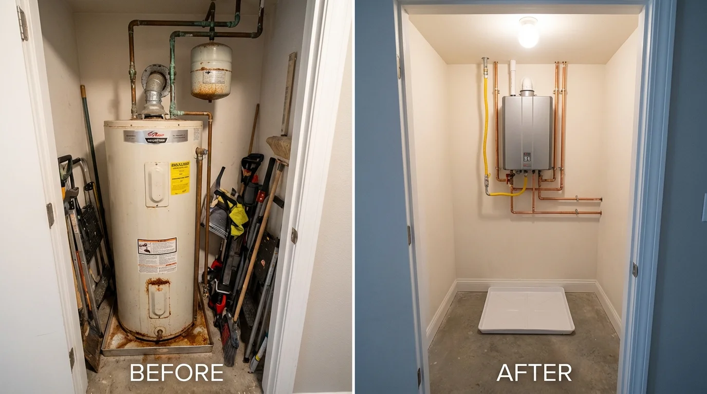 Tank water heater versus wall-mounted tankless unit comparison for Mobridge, SD homeowners